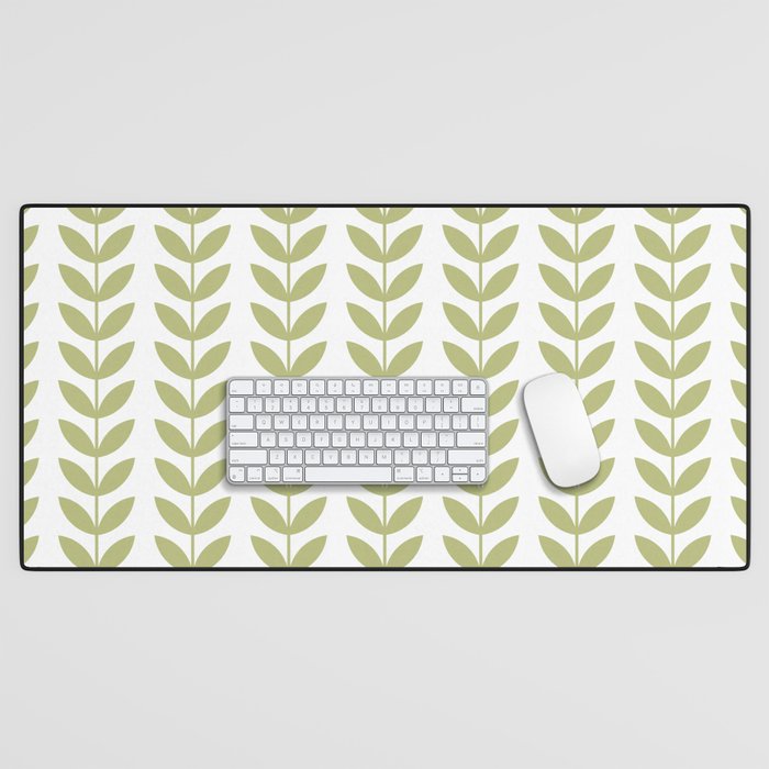 Scandinavian Mid Century Pattern Green Desk Mat Gallery Image 1