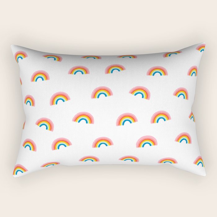 Happy Rainbow Rectangular Pillow Gallery Image 1