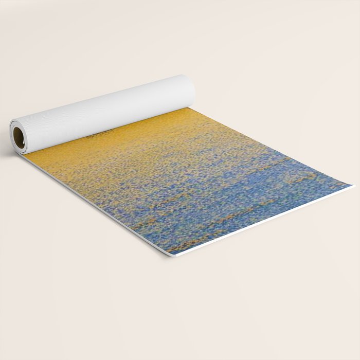 Classical Masterpiece 'Setting Sun and Boats' by Paul Signac Yoga Mat Gallery Image 2