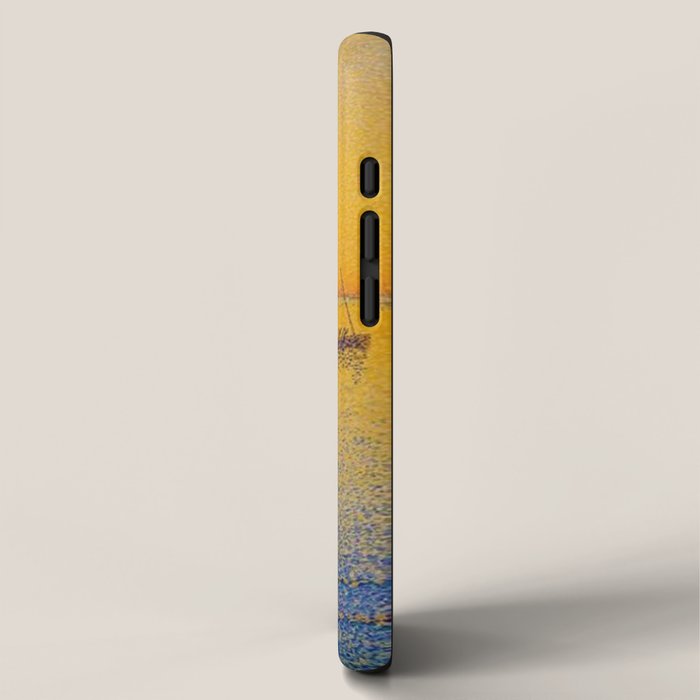 Classical Masterpiece 'Setting Sun and Boats' by Paul Signac iPhone Case Gallery Image 2