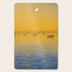 Classical Masterpiece 'Setting Sun and Boats' by Paul Signac Cutting Board Gallery Image 1