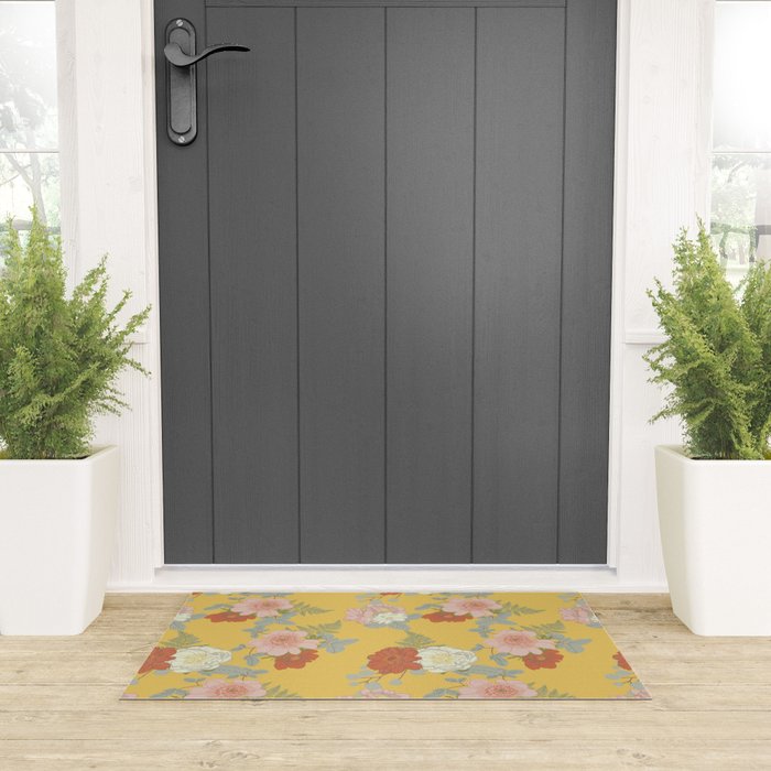 Bonjour in Yellow Welcome Mat Gallery Image 3