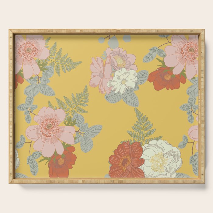 Bonjour in Yellow Serving Tray Gallery Image 1