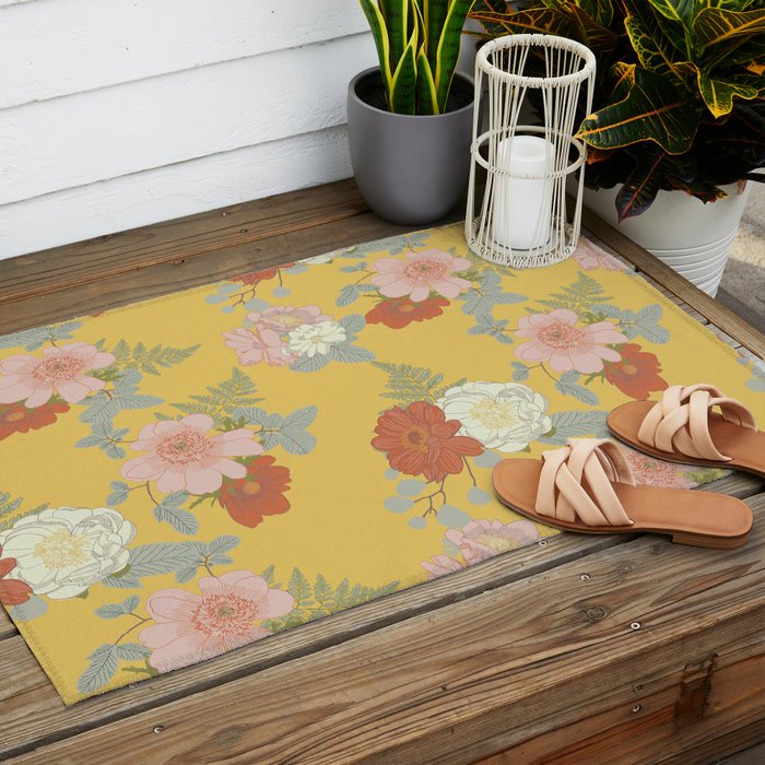 Bonjour in Yellow Outdoor Rug Gallery Image 2