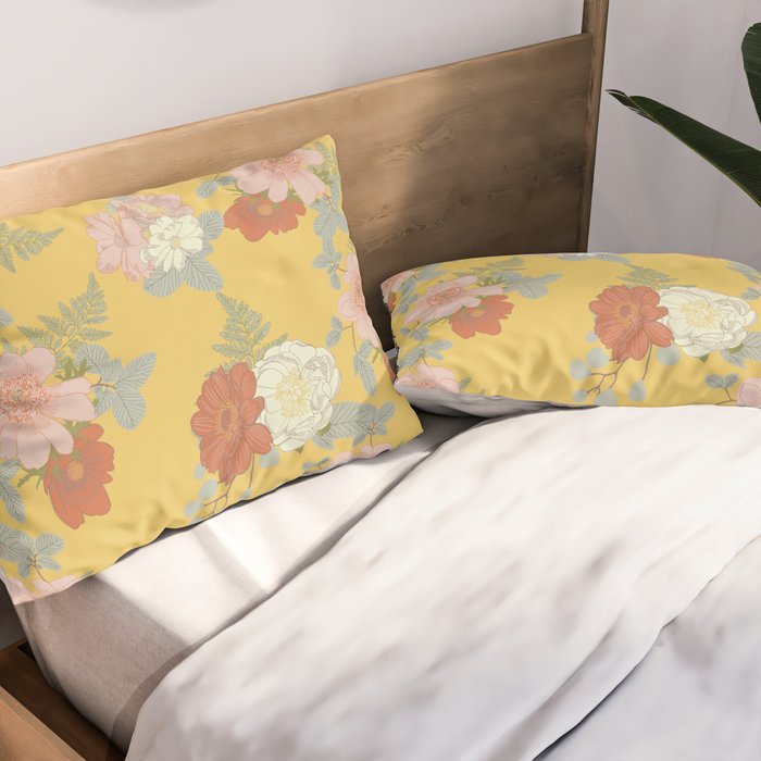 Bonjour in Yellow Pillow Sham Gallery Image 2