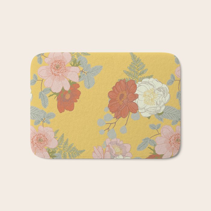 Bonjour in Yellow Bath Mat Gallery Image 1