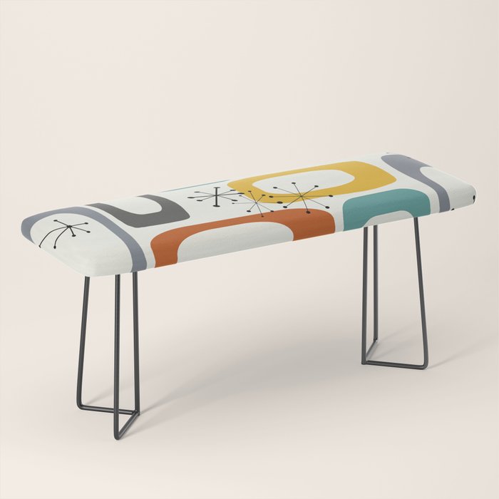 Mid Century Modern Shapes 02 #society6 #buyart Bench Gallery Image 1