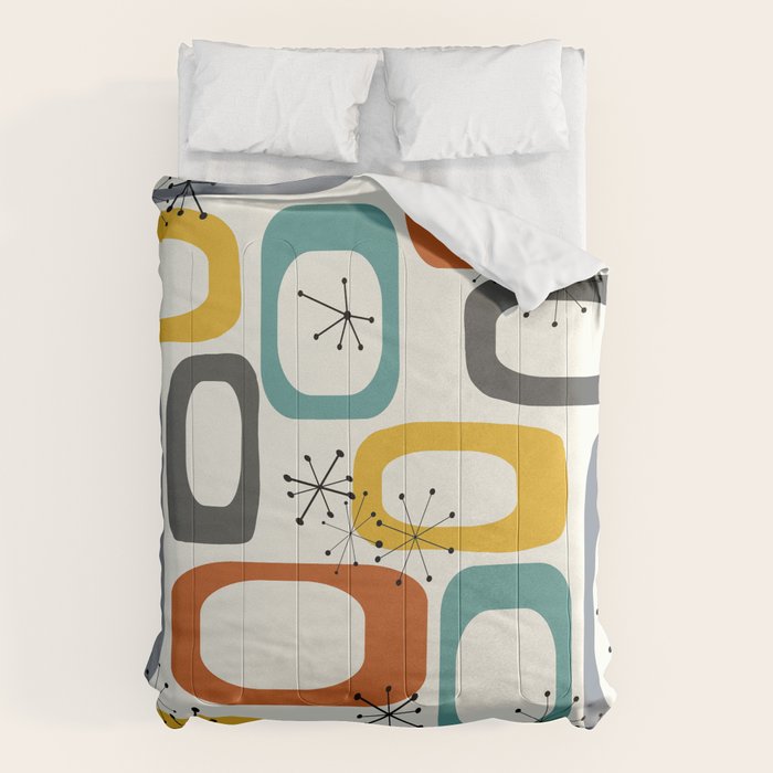 Mid Century Modern Shapes 02 #society6 #buyart Comforter Gallery Image 1