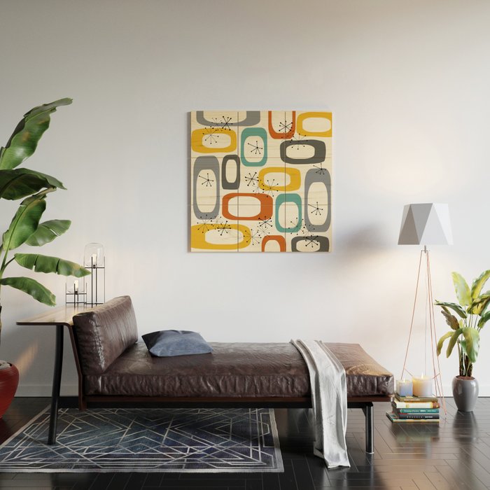 Mid Century Modern Shapes 02 #society6 #buyart Wood Wall Art Gallery Image 2