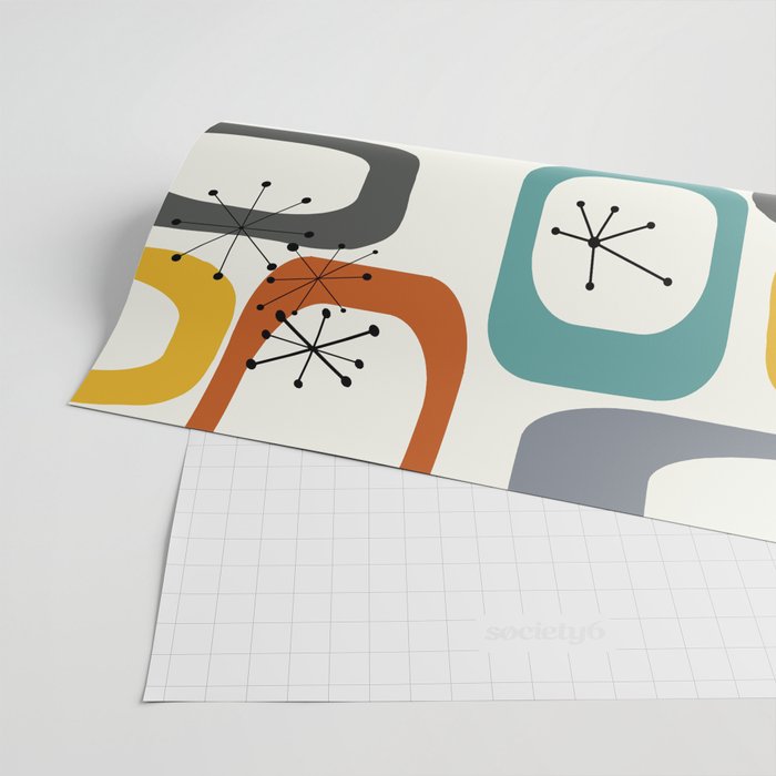 Mid Century Modern Shapes 02 #society6 #buyart Wrapping Paper Gallery Image 2