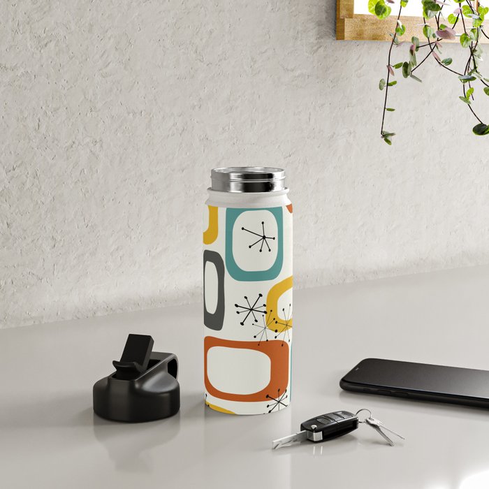Mid Century Modern Shapes 02 #society6 #buyart Water Bottle Gallery Image 4