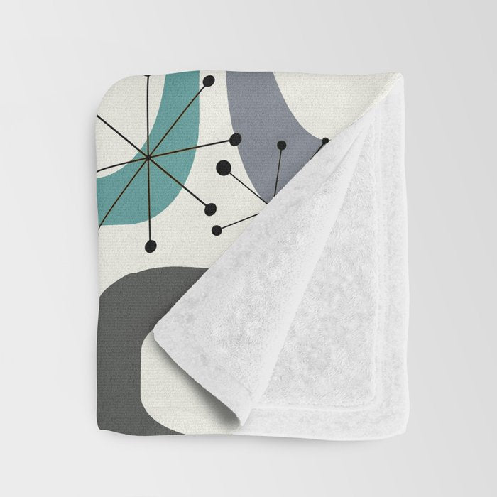 Mid Century Modern Shapes 02 #society6 #buyart Throw Blanket Gallery Image 3
