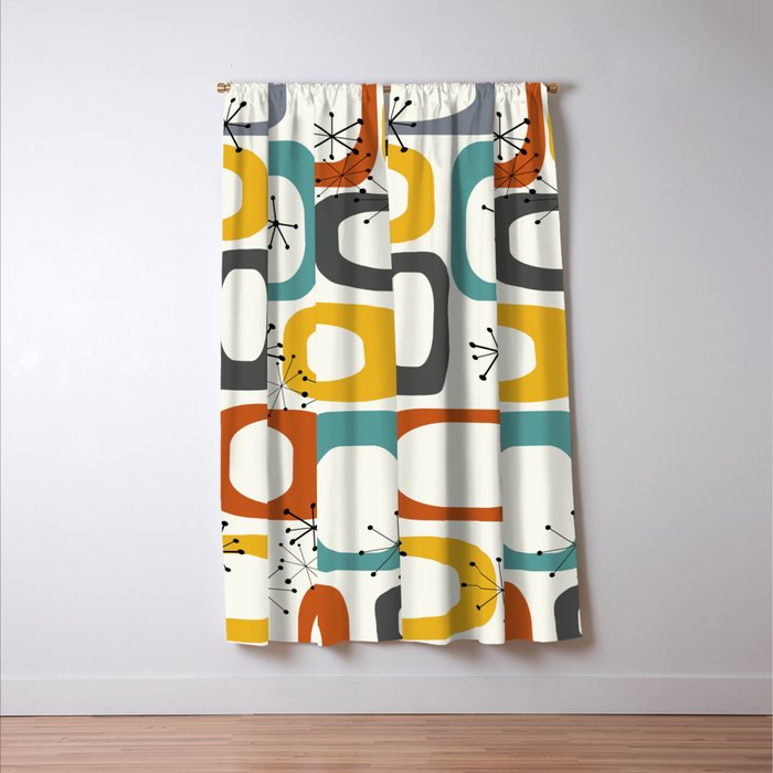 Mid Century Modern Shapes 02 #society6 #buyart Window Curtain Gallery Image 3