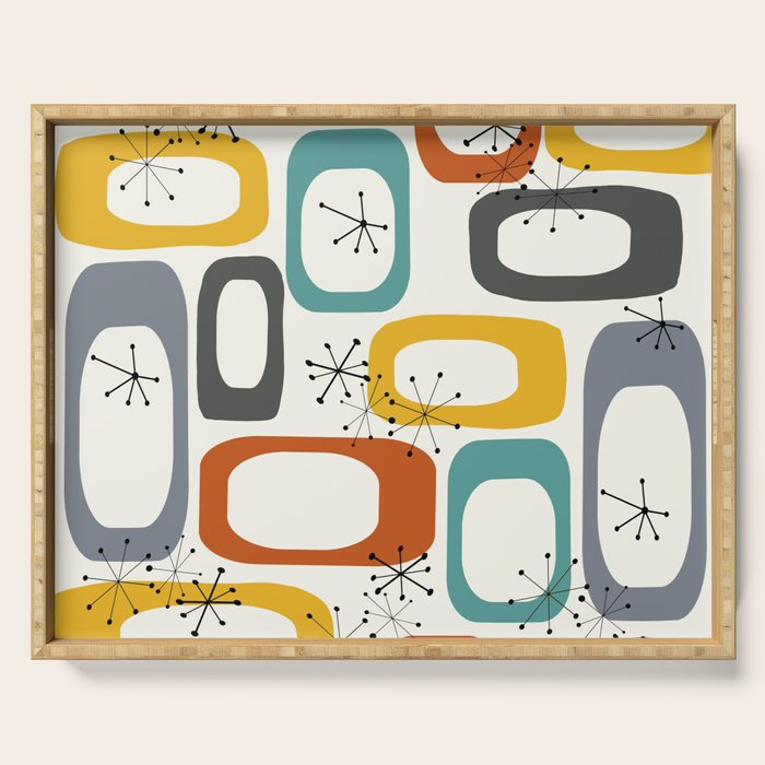 Mid Century Modern Shapes 02 #society6 #buyart Serving Tray Gallery Image 1