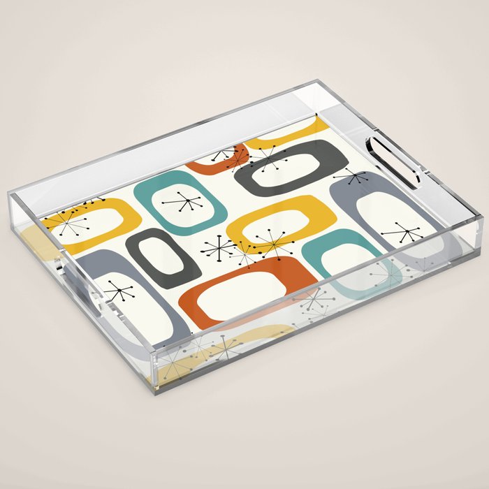 Mid Century Modern Shapes 02 #society6 #buyart Acrylic Tray Gallery Image 1