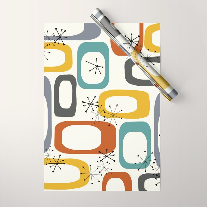 Mid Century Modern Shapes 02 #society6 #buyart Wrapping Paper Gallery Image 1