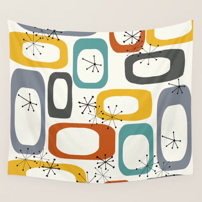 Mid Century Modern Shapes 02 #society6 #buyart Wall Tapestry Gallery Image 4