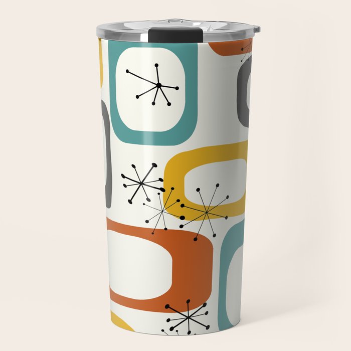 Mid Century Modern Shapes 02 #society6 #buyart Travel Mug Gallery Image 1