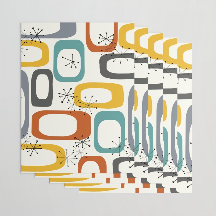 Mid Century Modern Shapes 02 #society6 #buyart Wrapping Paper Gallery Image 3