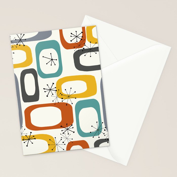 Mid Century Modern Shapes 02 #society6 #buyart Stationery Card Gallery Image 2