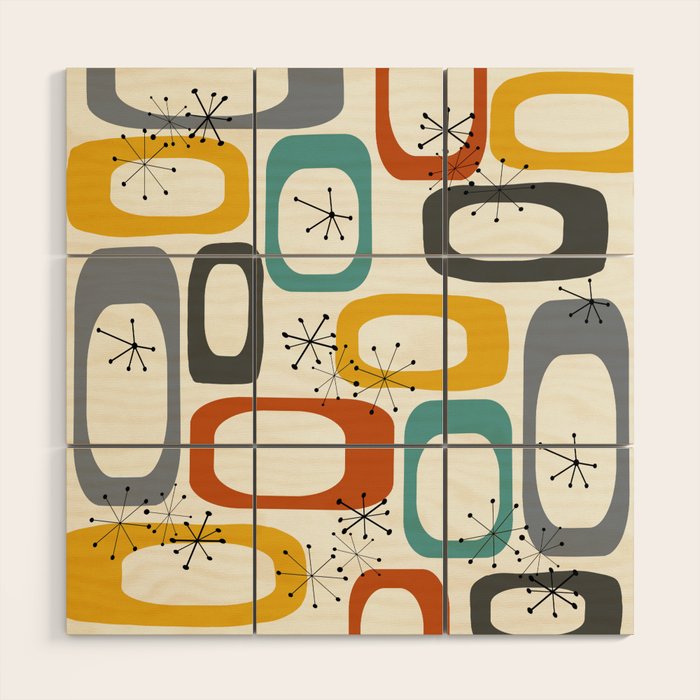 Mid Century Modern Shapes 02 #society6 #buyart Wood Wall Art Gallery Image 1