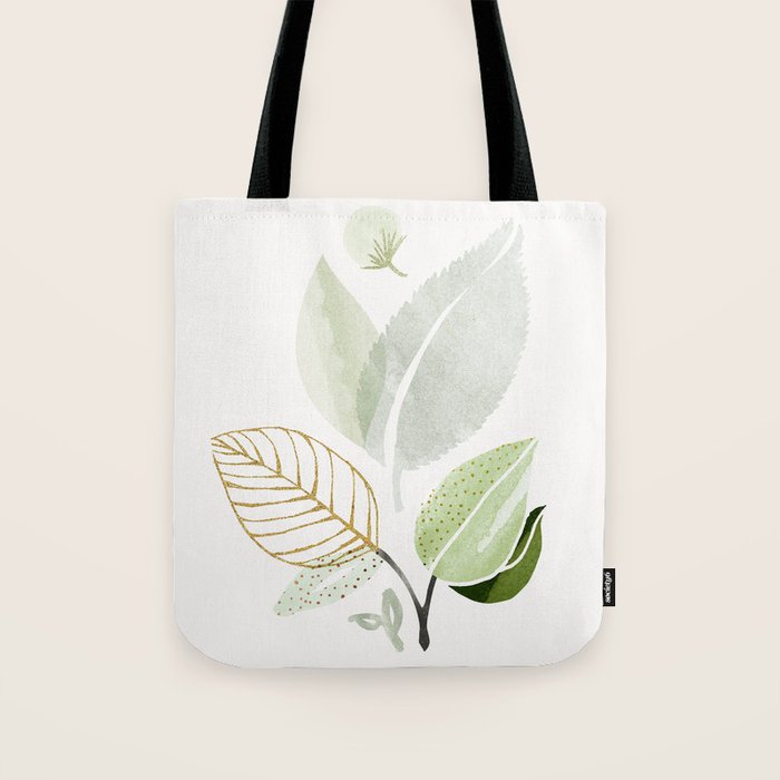 Forest Bouquet II Botanical Shapes Tote Bag Gallery Image 1