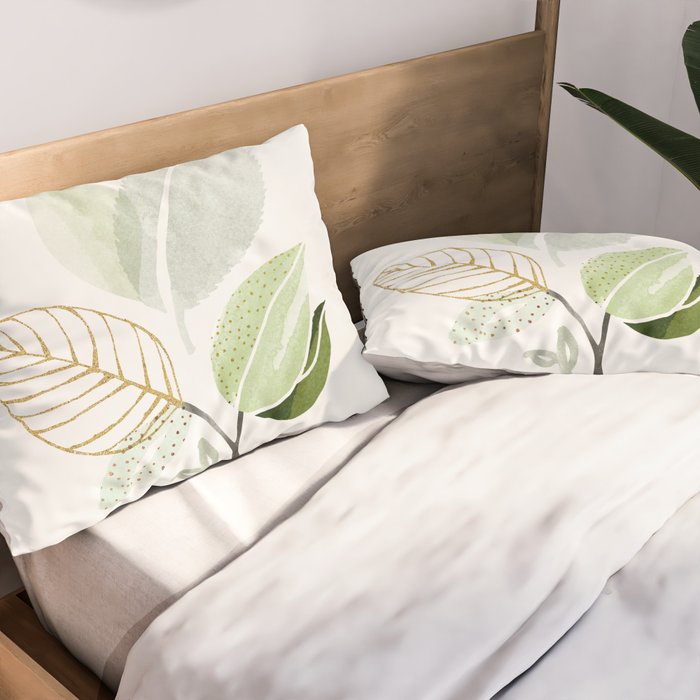 Forest Bouquet II Botanical Shapes Pillow Sham Gallery Image 2