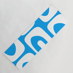 Blue and White Mid Century Modern Piquet Minimalist Abstract Pattern Yoga Mat Gallery Image 1