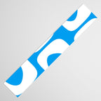 Blue and White Mid Century Modern Piquet Minimalist Abstract Pattern Table Runner Gallery Image 3