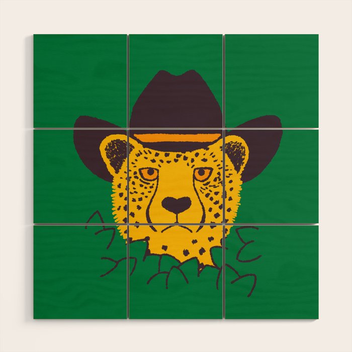 Leafy Cowgirl Cheetah Wood Wall Art Gallery Image 1
