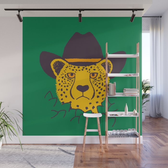 Leafy Cowgirl Cheetah Wall Mural Gallery Image 1