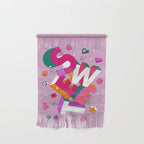 SWEET - colorful typography on pink Wall Hanging Gallery Image 1