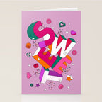 SWEET - colorful typography on pink Stationery Card Gallery Image 2