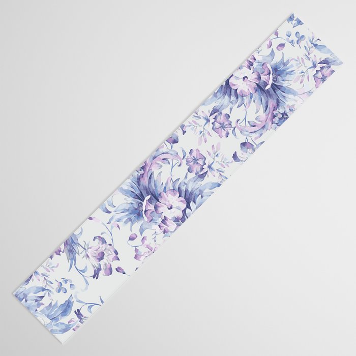 Elegant vintage pink lavender white blue floral Table Runner Gallery Image 3