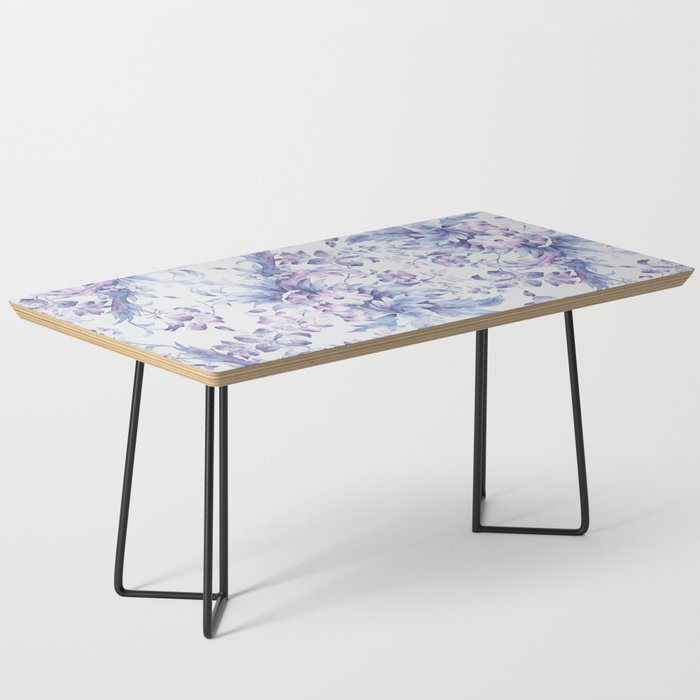 Elegant vintage pink lavender white blue floral Coffee Table Gallery Image 1