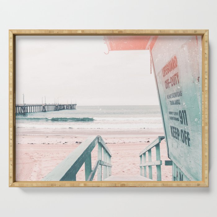 Lifeguard Tower California Beach Life Serving Tray Gallery Image 1