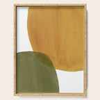 Olive green and mustard shapes Serving Tray Gallery Image 1