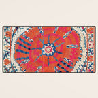 Large Medallion Suzani Bokhara Uzbekistan Embroidery Print Desk Mat Gallery Image 3