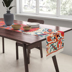 Large Medallion Suzani Bokhara Uzbekistan Embroidery Print Table Runner Gallery Image 2