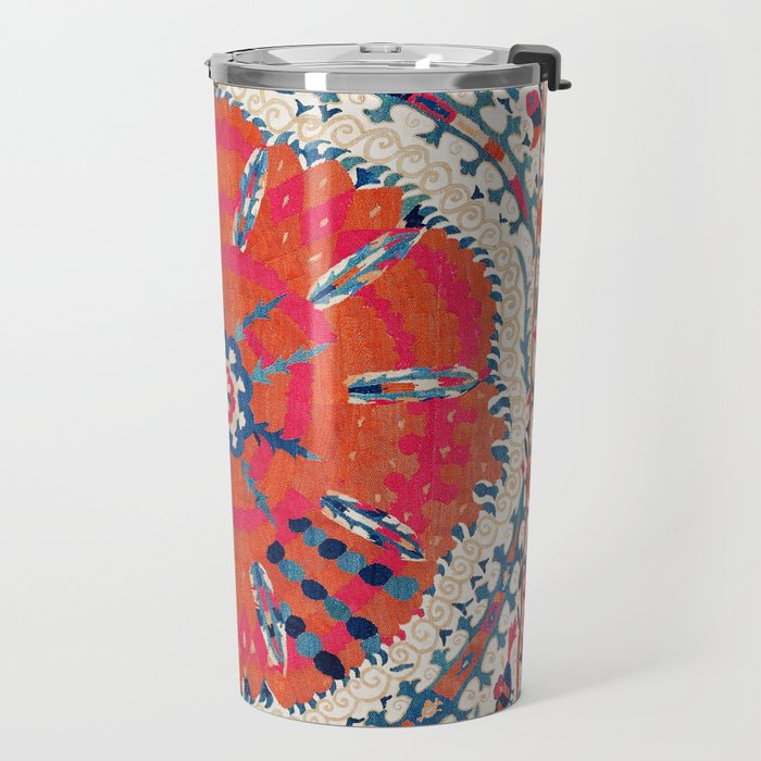Large Medallion Suzani Bokhara Uzbekistan Embroidery Print Travel Mug Gallery Image 2