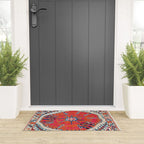 Large Medallion Suzani Bokhara Uzbekistan Embroidery Print Welcome Mat Gallery Image 3
