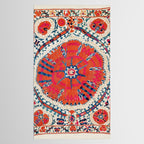 Large Medallion Suzani Bokhara Uzbekistan Embroidery Print Tablecloth Gallery Image 2