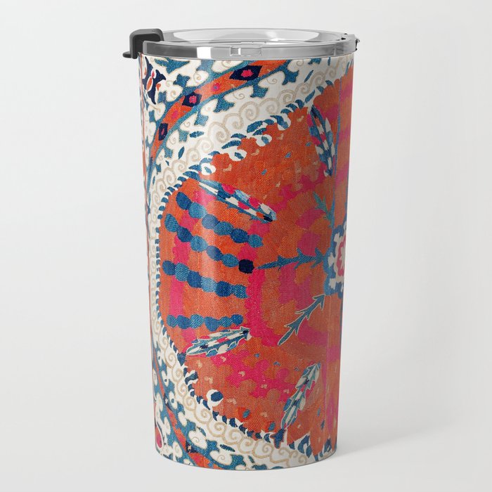 Large Medallion Suzani Bokhara Uzbekistan Embroidery Print Travel Mug Gallery Image 3
