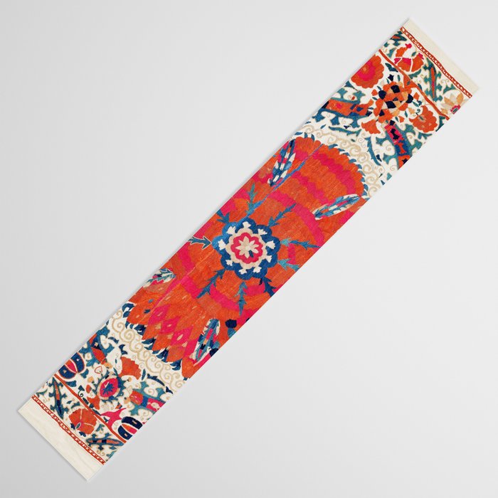 Large Medallion Suzani Bokhara Uzbekistan Embroidery Print Table Runner Gallery Image 3
