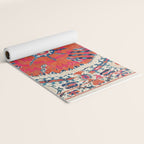 Large Medallion Suzani Bokhara Uzbekistan Embroidery Print Yoga Mat Gallery Image 2