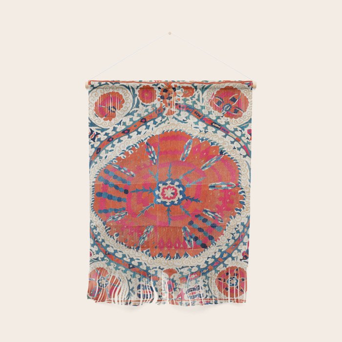 Large Medallion Suzani Bokhara Uzbekistan Embroidery Print Wall Hanging Gallery Image 1