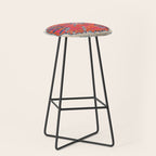 Large Medallion Suzani Bokhara Uzbekistan Embroidery Print Stool Gallery Image 1