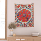 Large Medallion Suzani Bokhara Uzbekistan Embroidery Print Wall Tapestry Gallery Image 2