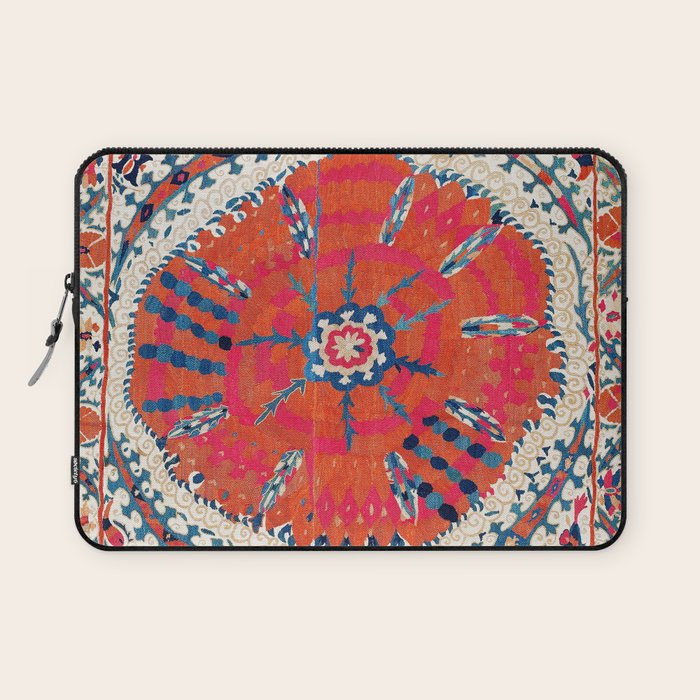 Large Medallion Suzani Bokhara Uzbekistan Embroidery Print Laptop Sleeve Gallery Image 1
