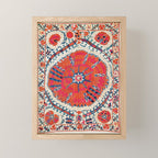 Large Medallion Suzani Bokhara Uzbekistan Embroidery Print Mini Art Print Gallery Image 1